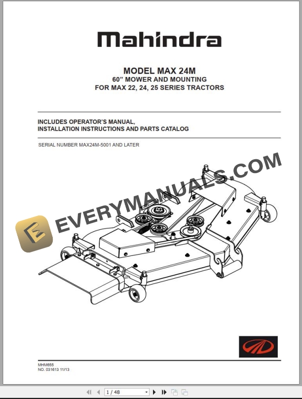 Mahindra Tractor Max 24M Operator Manual, Installation Instructions