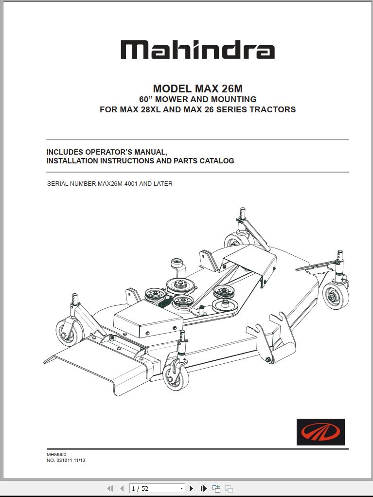 Mahindra Tractor Max 26M Full Operator Manual Fast Download