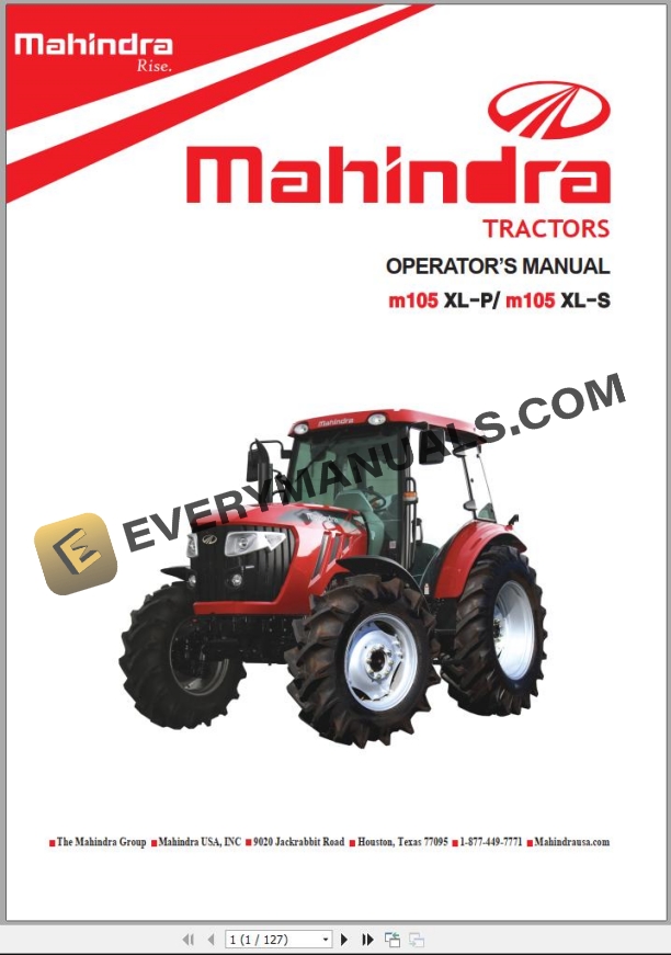 Mahindra Tractor 2538 HST Cab Operator Manual
