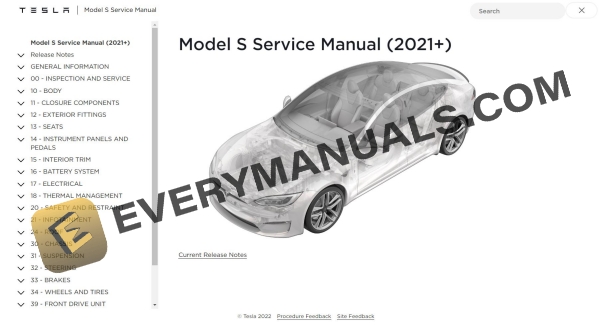 Tesla Model S Full Technical Manual 2021 – 2023 1