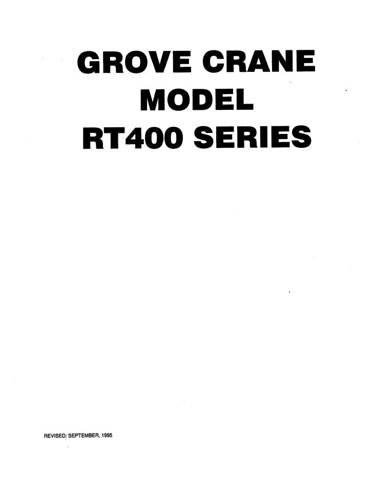 Grove RT400 Crane Operator, Service Manual_1