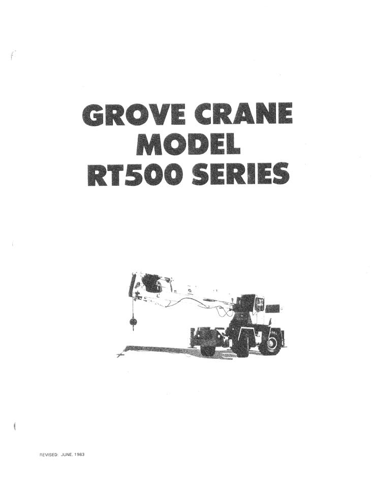 Grove RT500 Crane Operator, Parts, Service Manual_1
