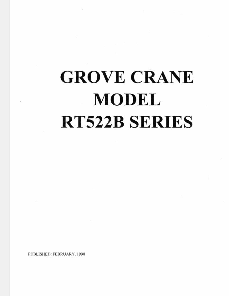 Grove RT522B Crane Operator, Parts, Service Manual_1