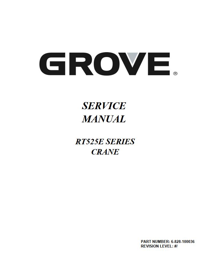 Grove RT525E Crane Operator, Parts, Service Manual_1