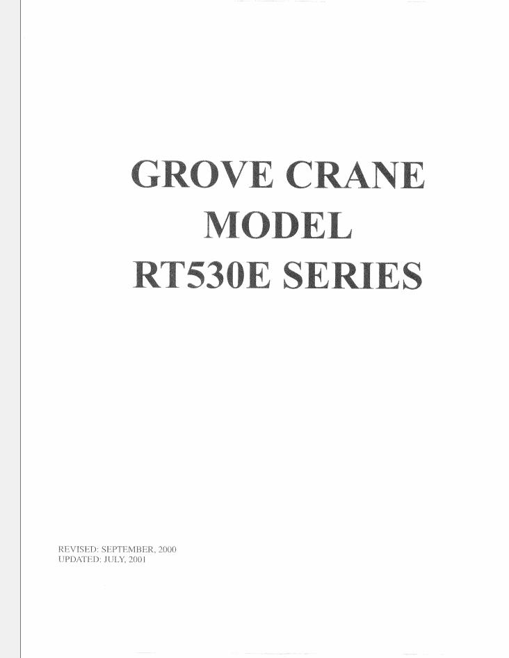Grove RT530E Crane Operator, Parts, Service Manual_1