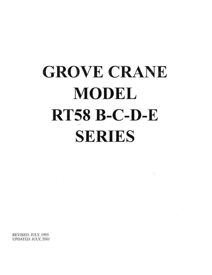 Grove RT58E Crane Operator, Parts, Service Manual_1