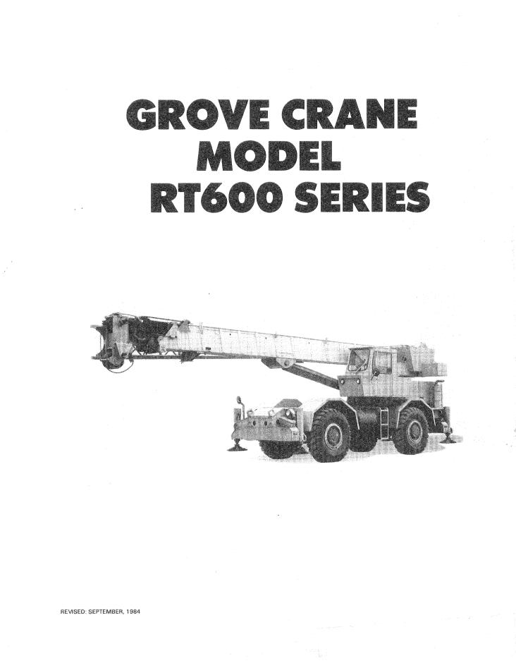 Grove RT600 Crane Operator, Service Manual_1
