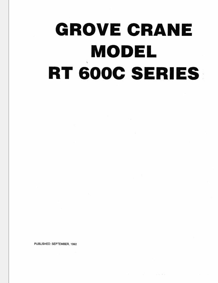 Grove RT600C Crane Schematics, Shop Manuals_1