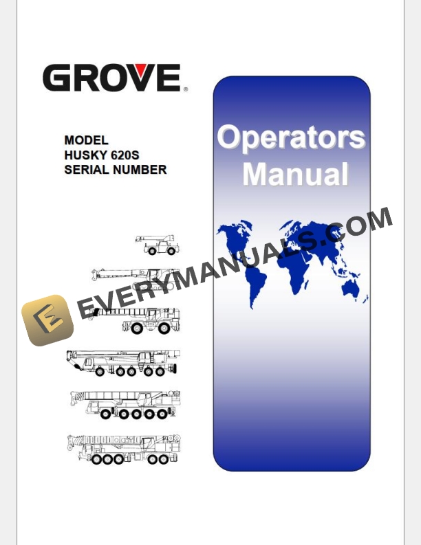 Grove RT620S Crane Operator, Parts Manual