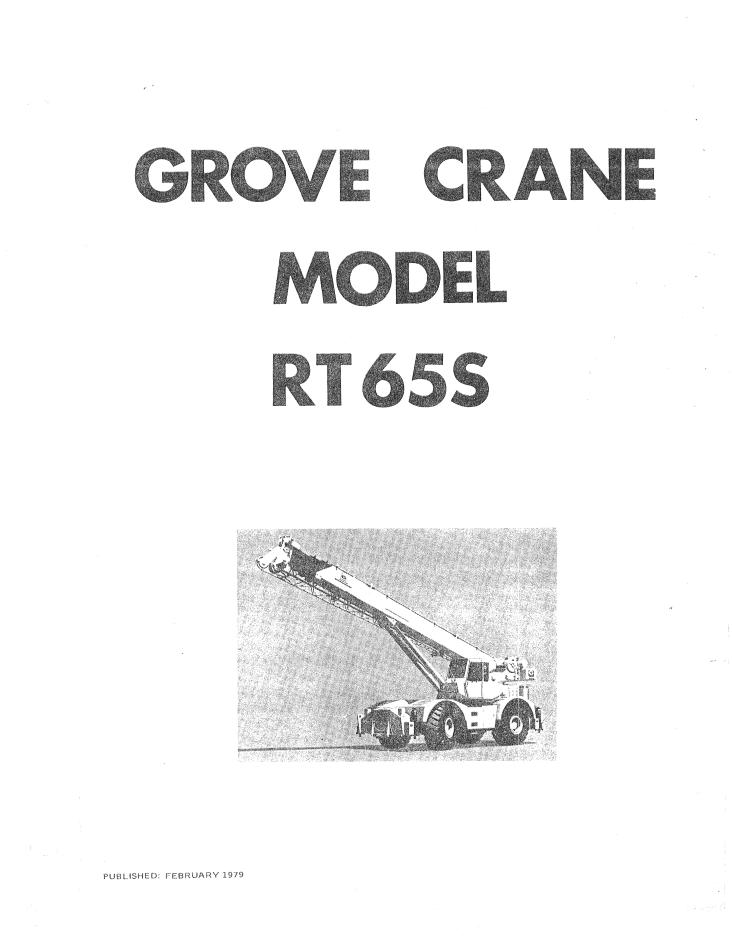 Grove RT65S Crane Operator, Parts, Service Manual_1