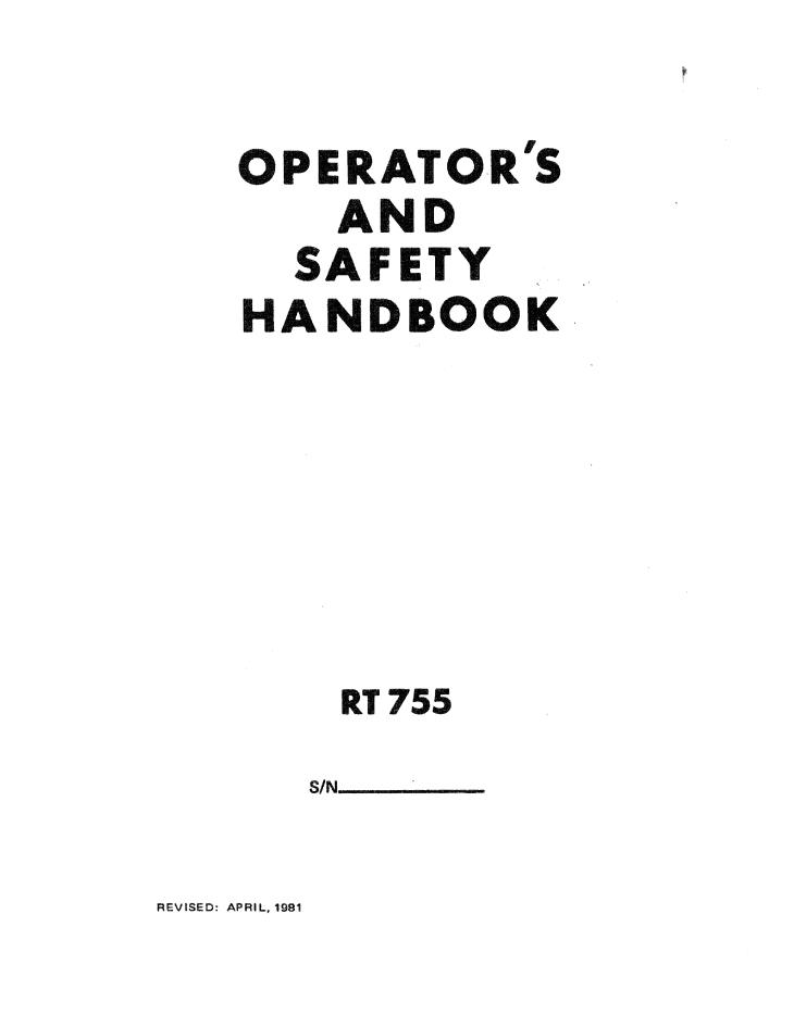 Grove RT755 Crane Operator, Parts, Service Manual