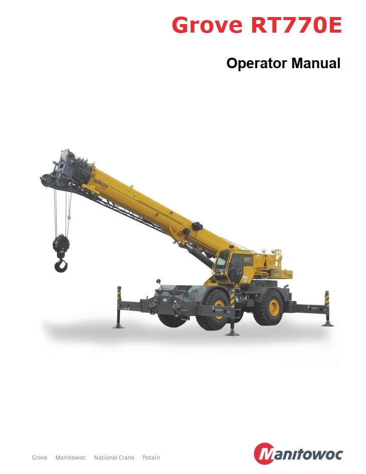 Grove RT770E Crane Operator, Parts, Service Manual_1
