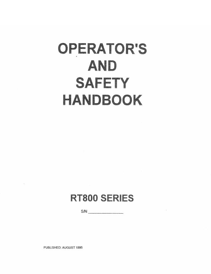 Grove RT800 Crane Operator, Service Manual_1