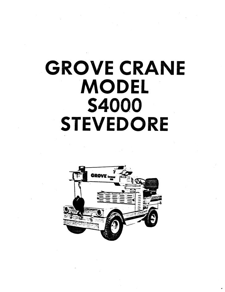 Grove S4000 Crane Operator, Parts, Service Manual
