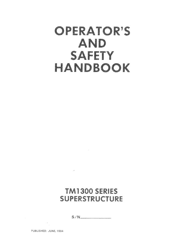 Grove TM1300 Crane Operator, Parts, Service Manual