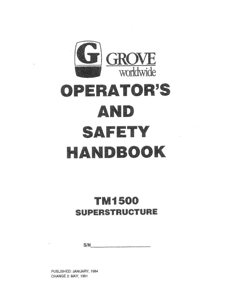 Grove TM1500 Crane Operator, Parts, Service Manual_1