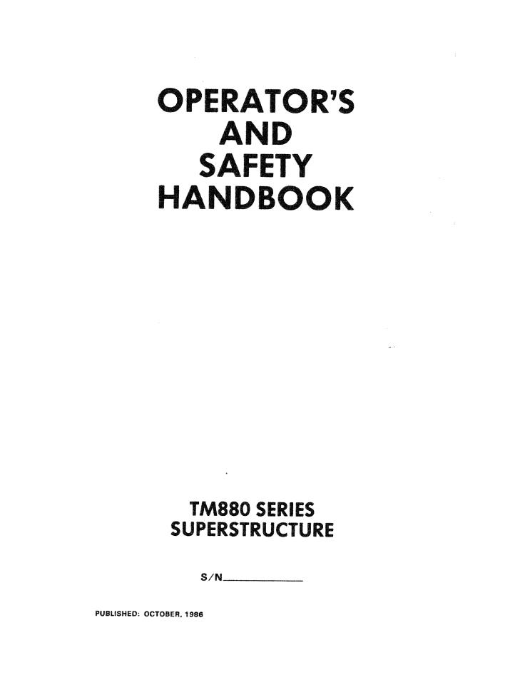 Grove TM880 Crane Operator, Parts, Service Manual