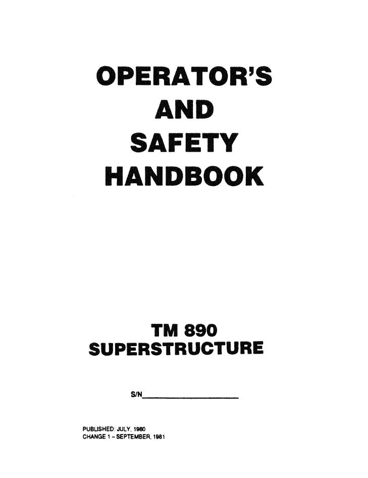 Grove TM890 Crane Operator, Parts, Service Manual