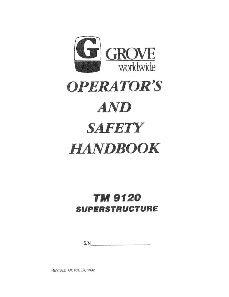 Grove TM9120 Crane Operator, Parts, Service Manual_1