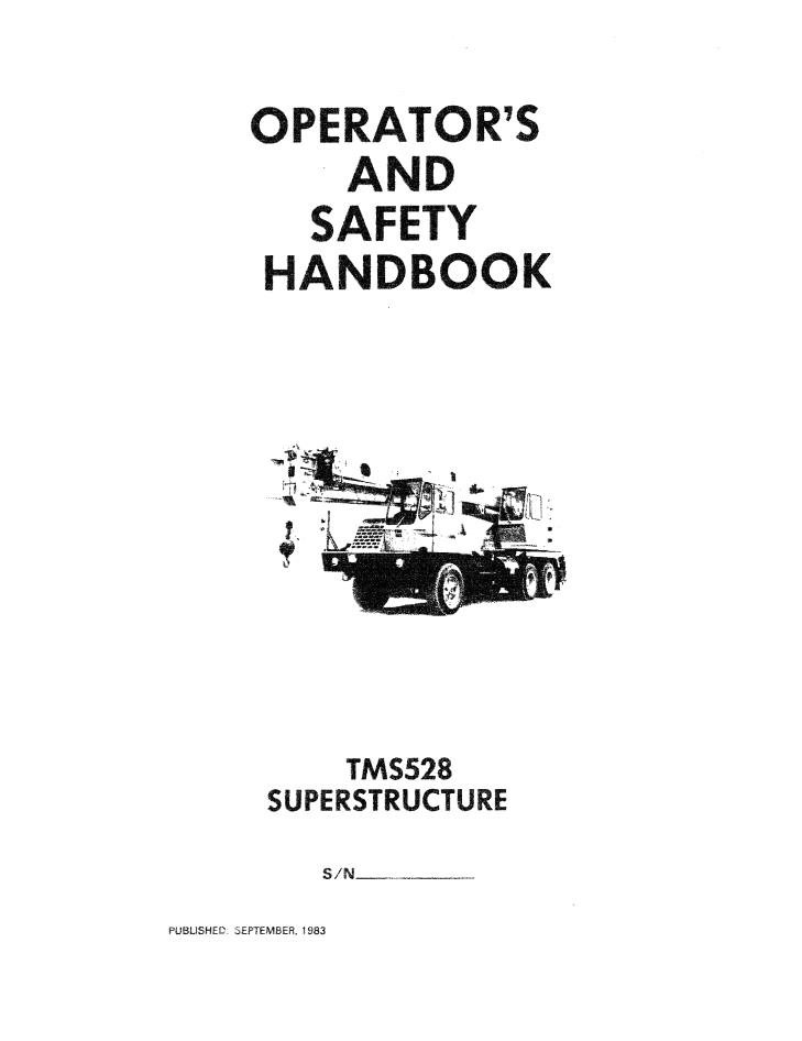 Grove TMS528B Crane Operator, Parts, Service Manual