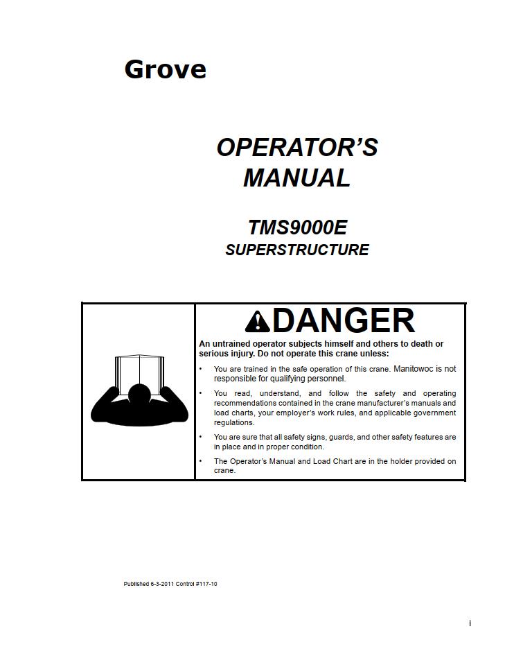 Grove TMS900E Crane Loadcharts, Operator, Parts, Service Manual