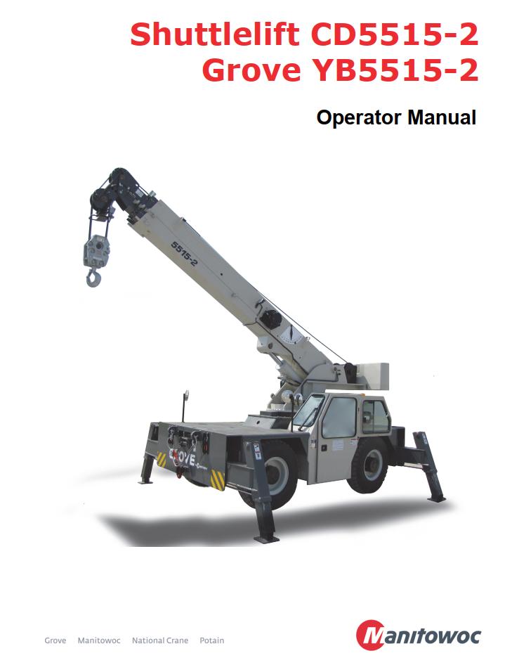 Grove YB5515-2 Crane Operator, Parts, Service Manual