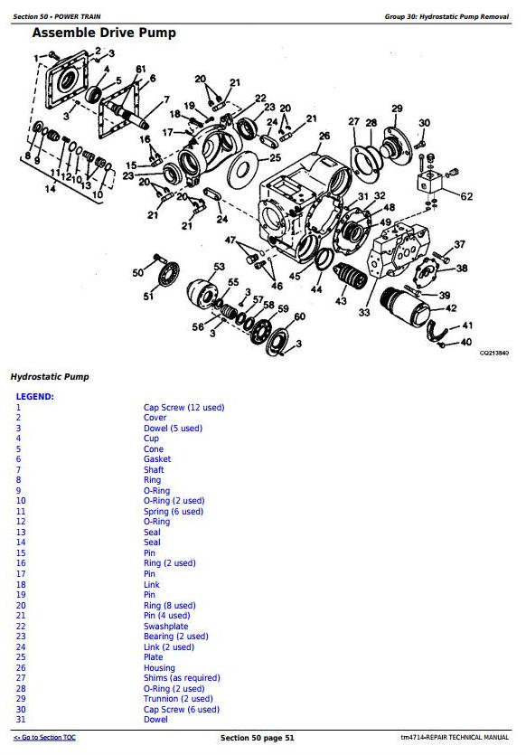 John Deere 1450 1550 CWS WTS Combine Technical Manual TM4714_1