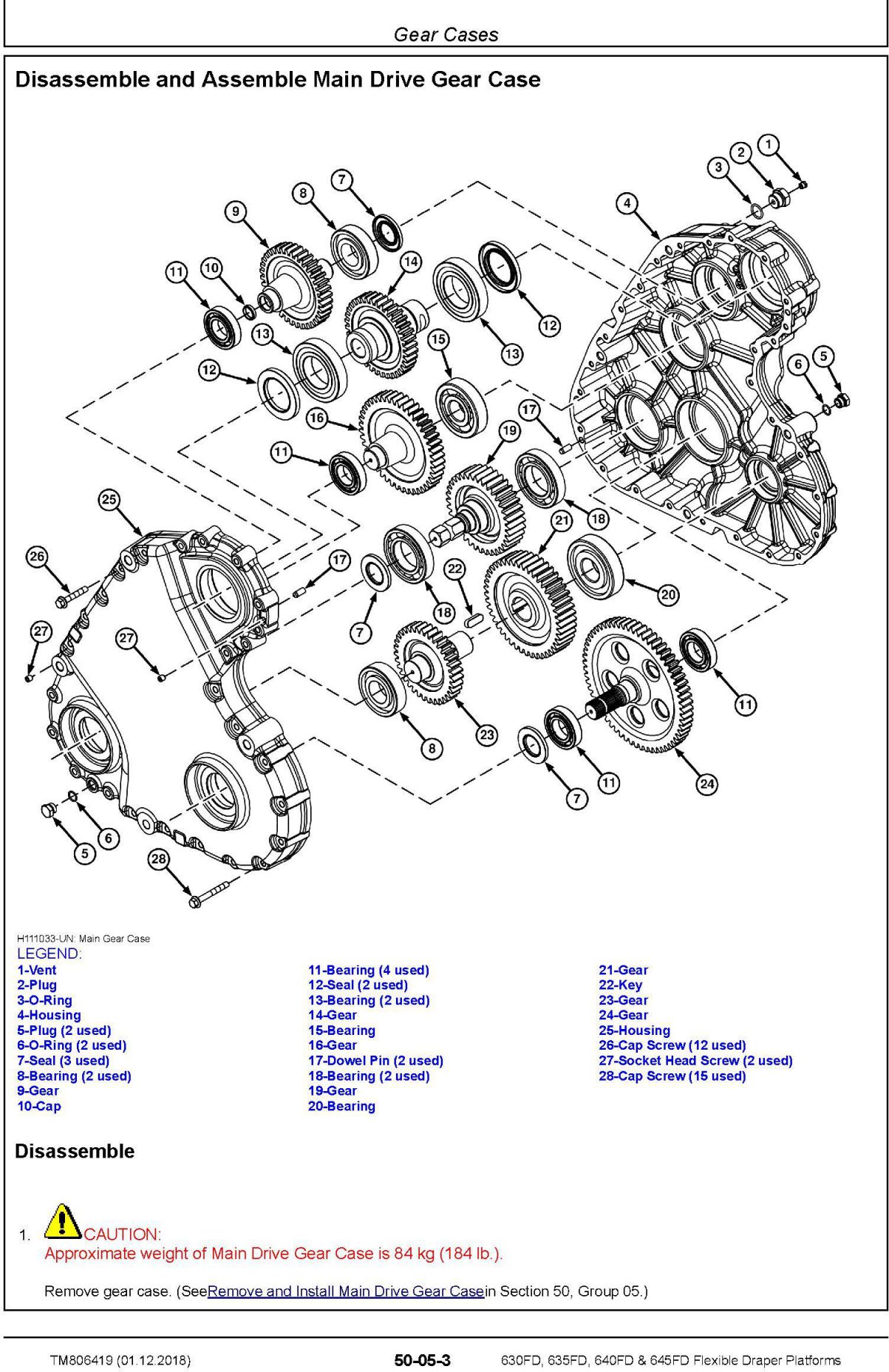 John Deere 630FD to 645FD Flexible Draper Platform Technical Manual TM806419_1