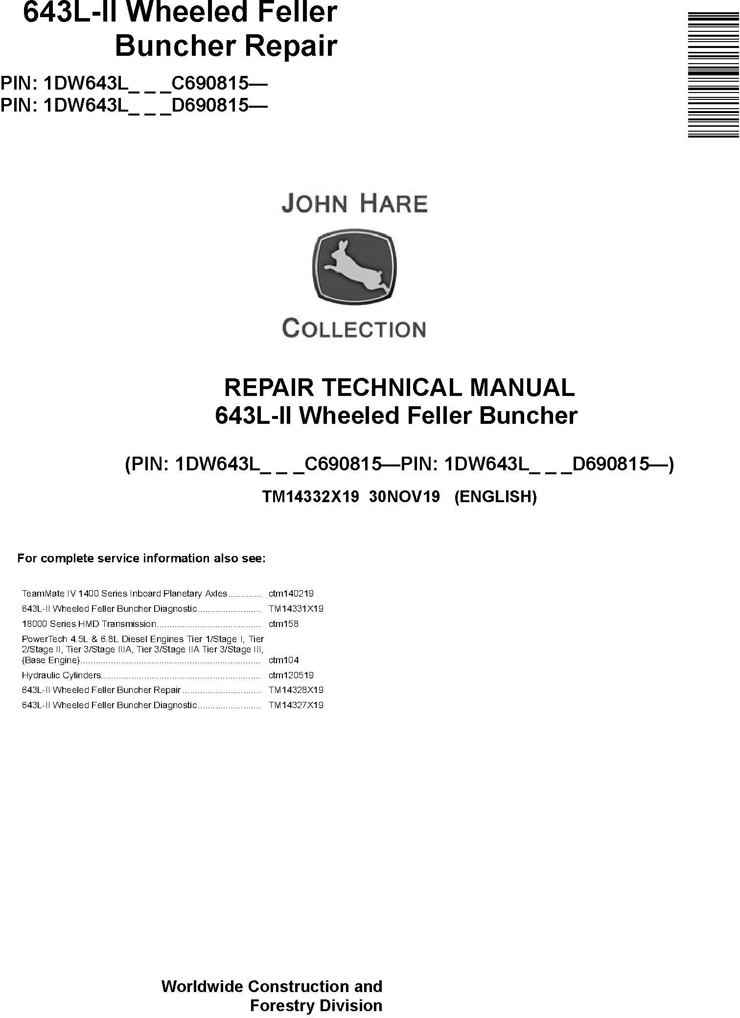 John Deere Agricultural 643L-II Technical Manual TM14332X19