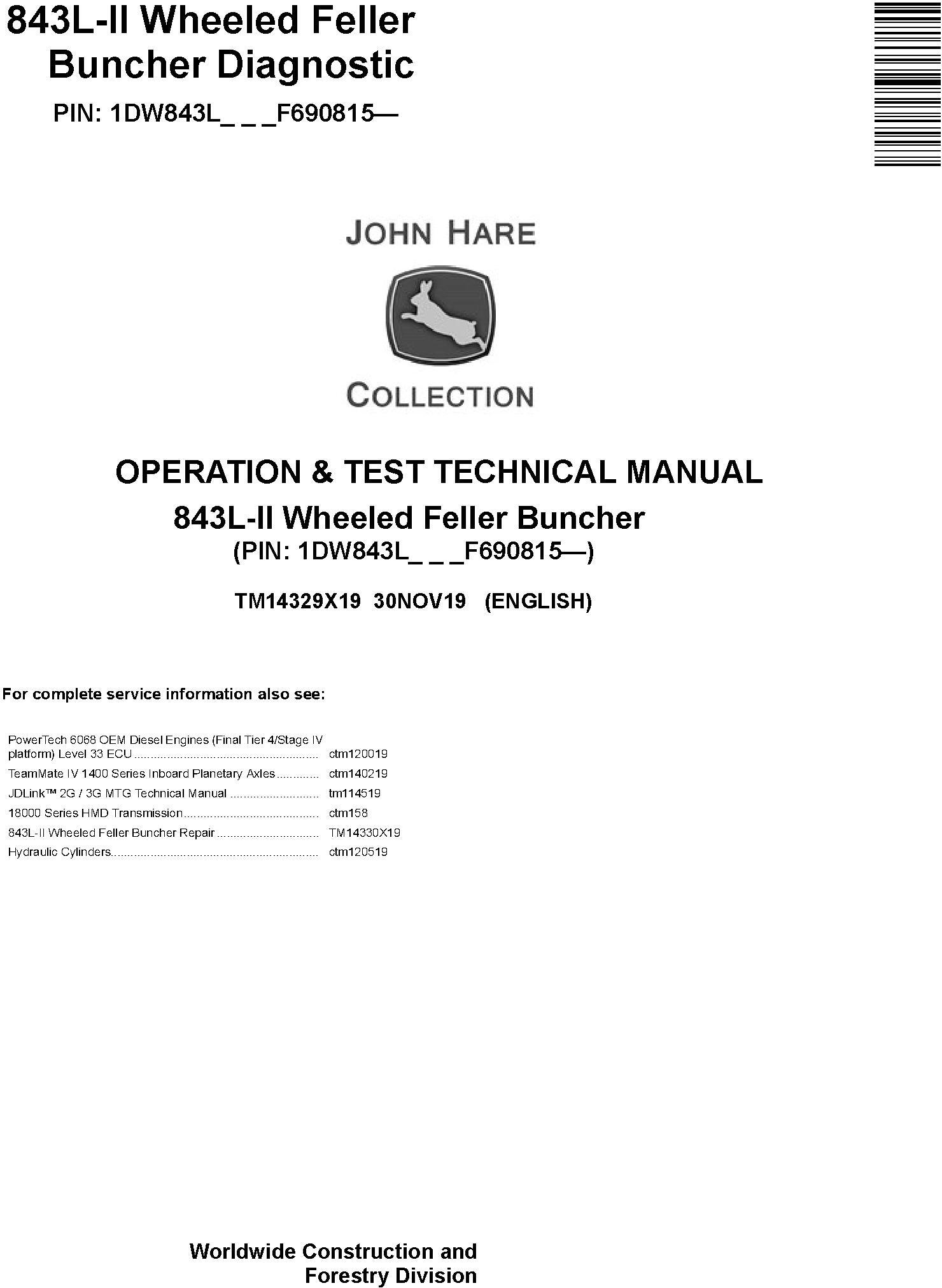 John Deere Agricultural 843L-II Technical Manual TM14329X19