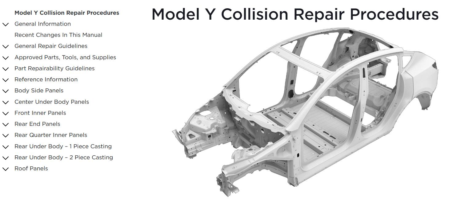 Tesla Model Y Collision Repair Procedures