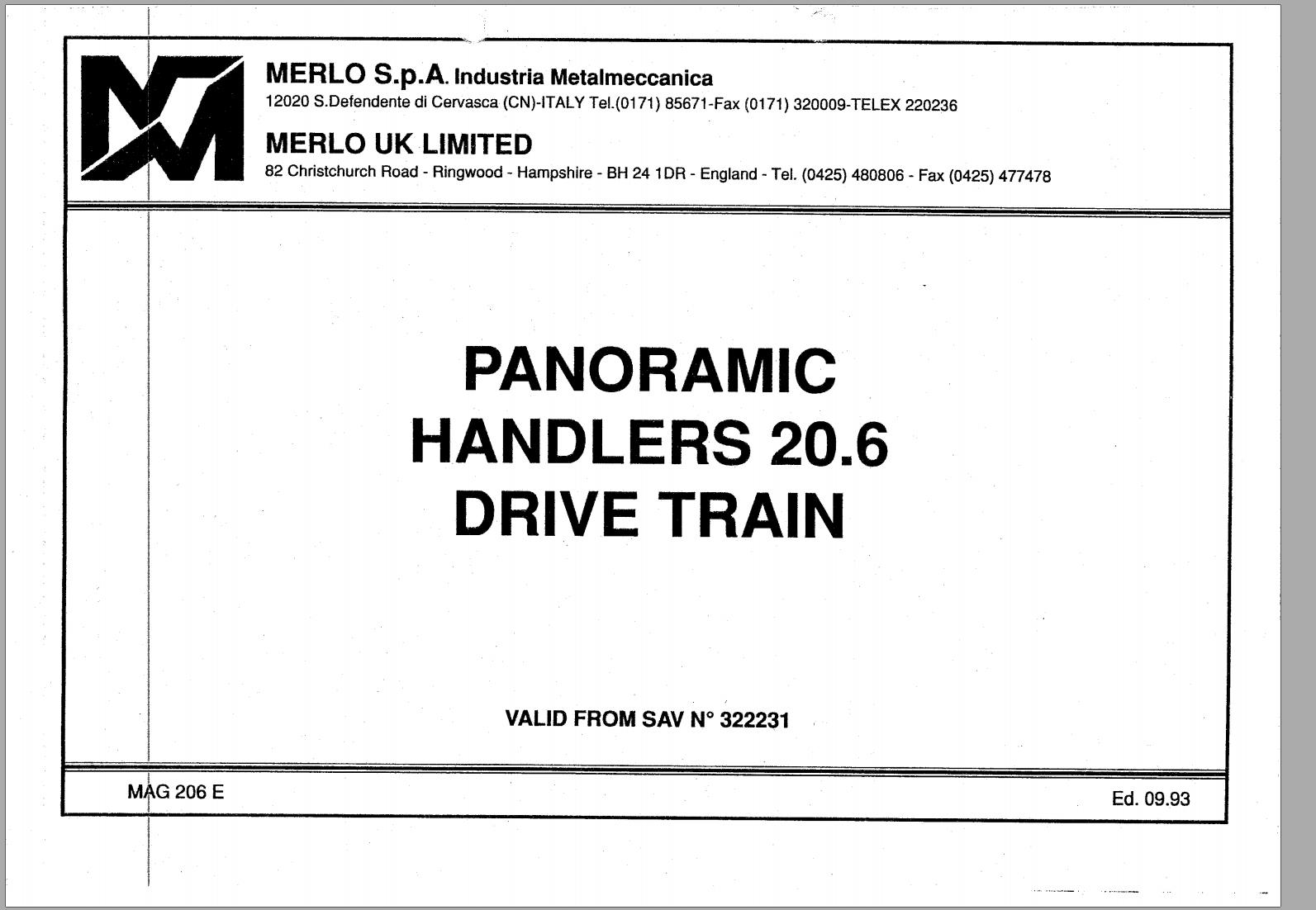 005_Merlo Panoramic Handlers P20.6SC Service Manuals