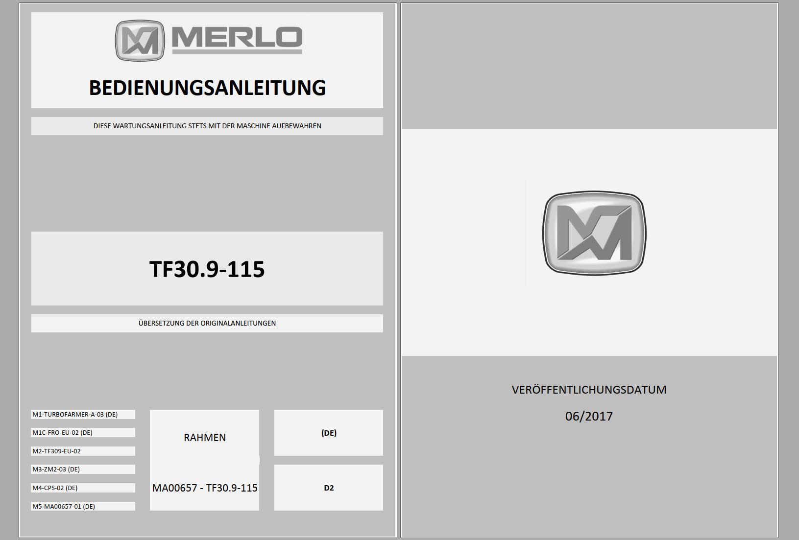 021_Merlo Turbofarmer Modular TF30.9 to TF65.9 Service Manuals DE