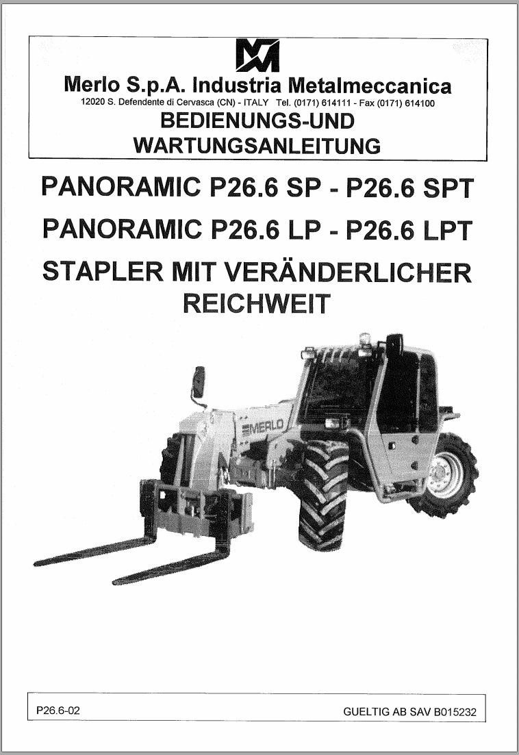 022_Merlo Turbofarmer P26.6 to P35.7 Service Manuals DE