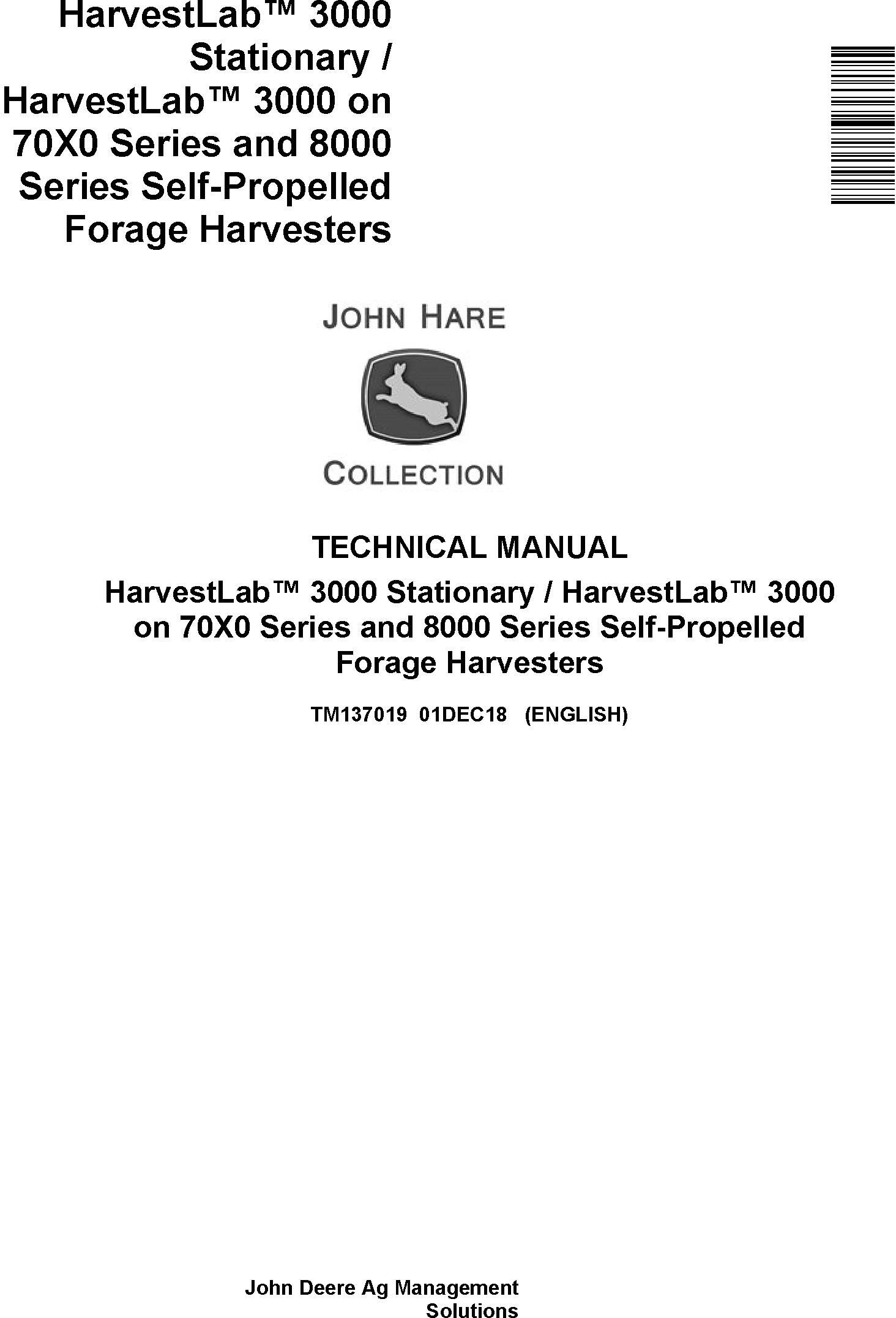 John Deere 3000 Stationary Forage Harvesters Technical Manual TM137019