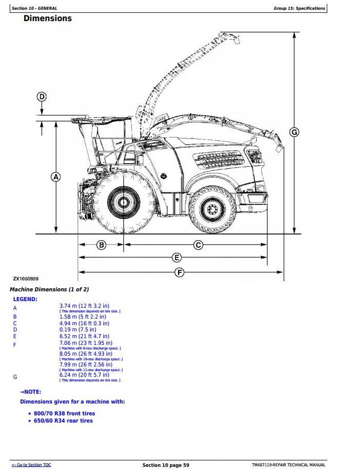 John Deere 8100 to 8800 Forage Harvester Technical Manual TM407119_1