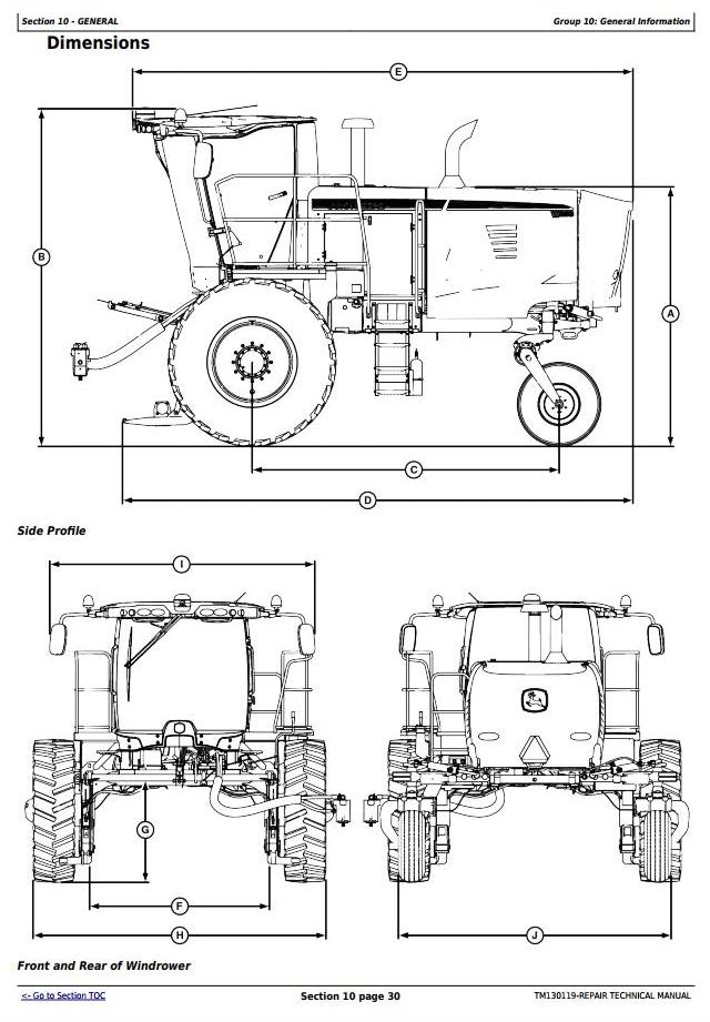 John Deere W235 Self-Propelled Draper Windrower Technical Manual TM130119