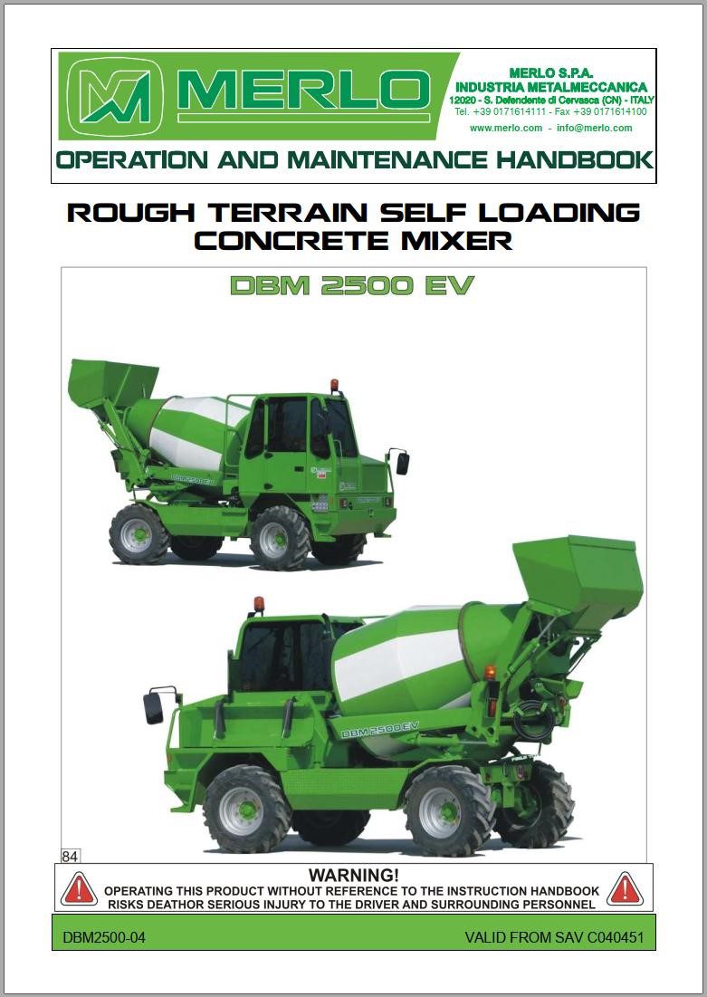 Merlo DBM 2000 2500 3500 EV Service Manuals DE