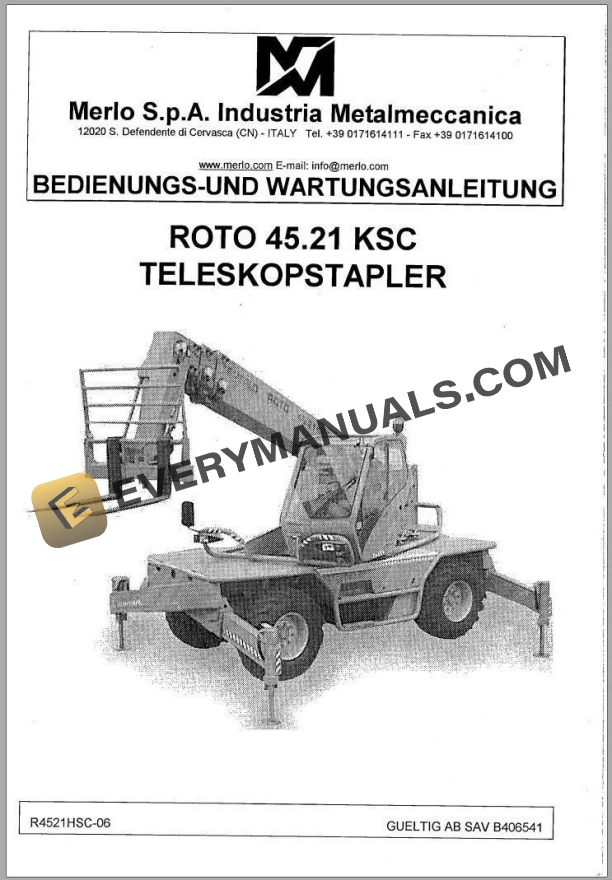 Merlo ROTO KSC R45.19 R45.21 Service Manuals DE