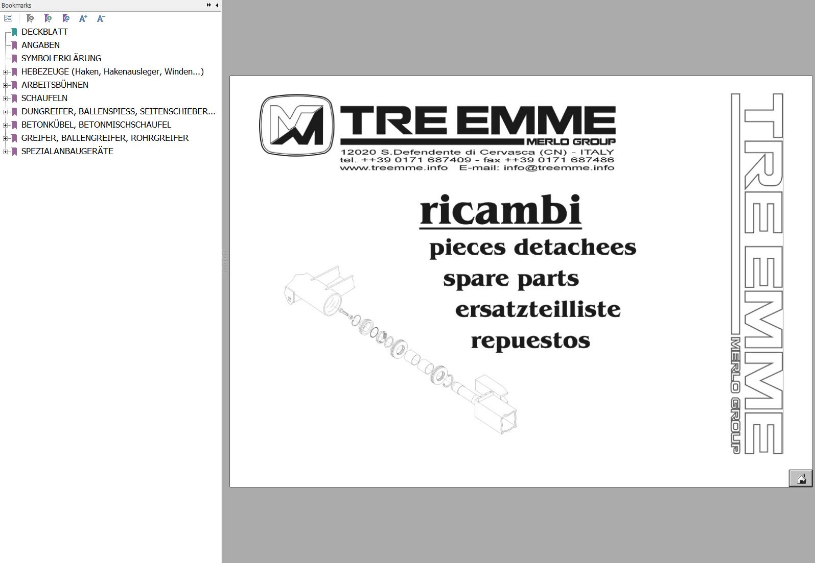 Merlo Ricambi Winch On Raft 2400kg Spare Parts Catalog