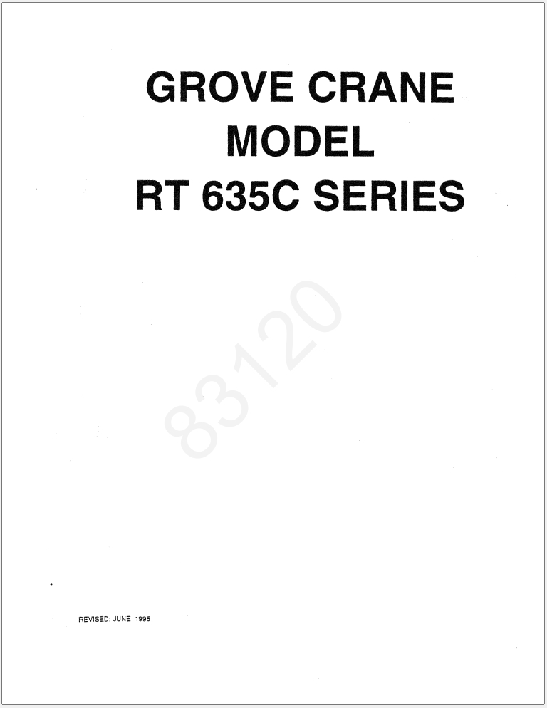 005_Grove RT635C Crane Operator Parts Service Manual and Diagrams