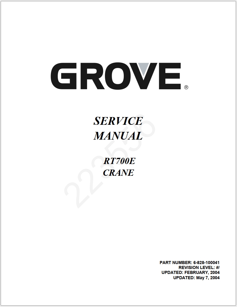 007_Grove RT760E Crane Operator Parts Service Manual and Diagrams 09.03.2020