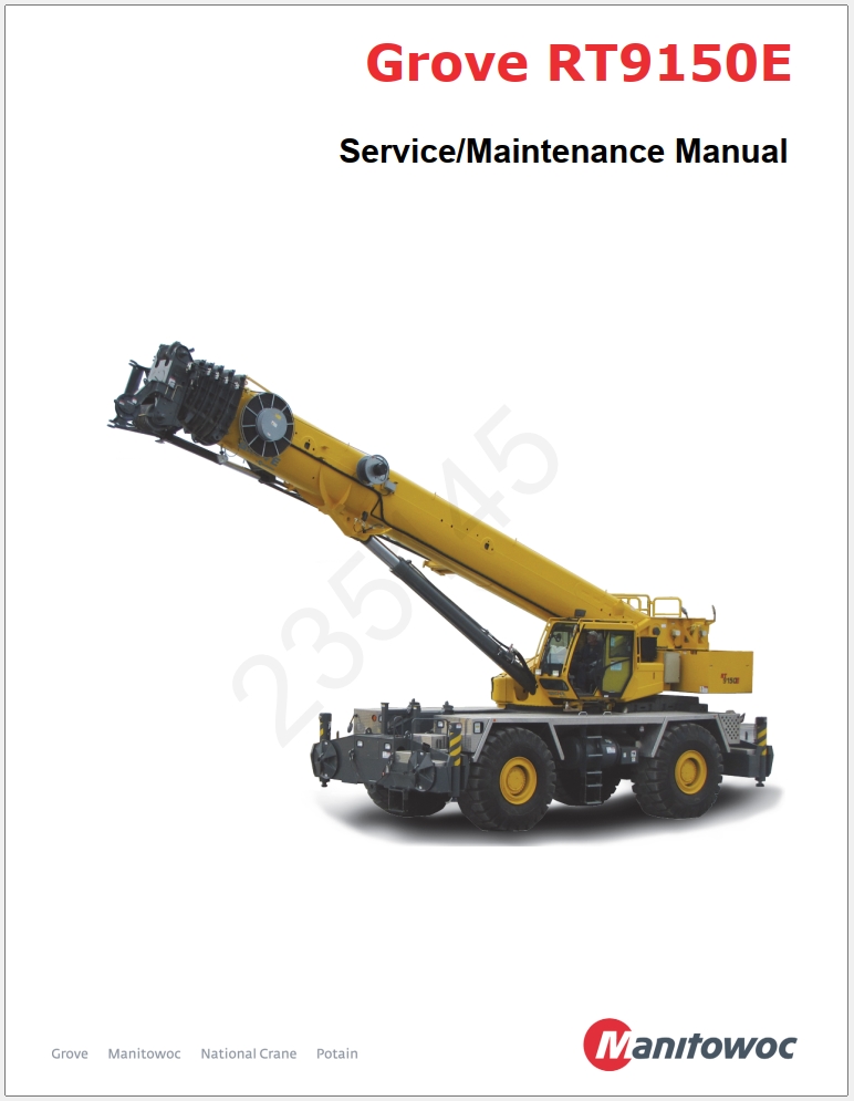 013_Grove RT9150E Crane Operator Parts Service Manual and Diagrams