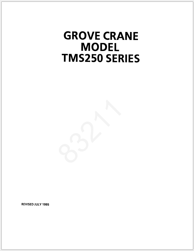 017_Grove TMS250C Crane Operator Parts Service Manual and Diagrams 20.04.2021