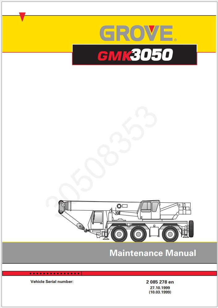 Grove GMK3050 Crane Shop Manuals, Diagrams_1