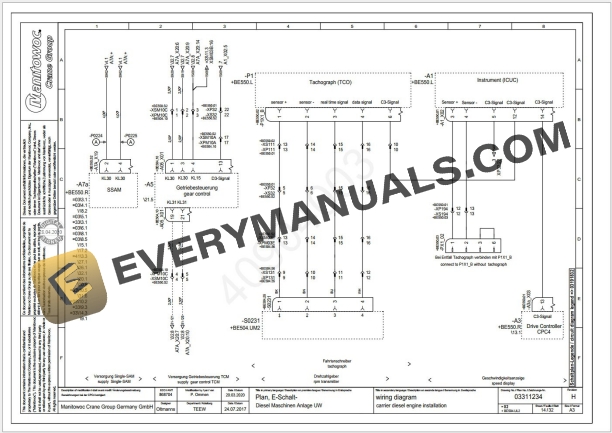 Grove GMK4090 Crane Hydraulic Schematic, Wiring Diagram