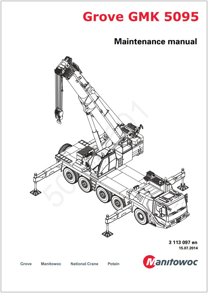Grove GMK5095 Crane Shop Manuals, Diagrams 07 10 2014