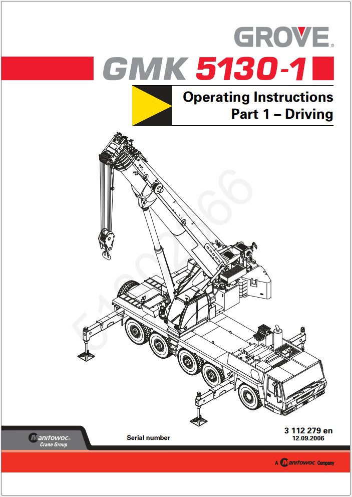 Grove GMK5130-1 Crane Shop Manuals, Diagrams