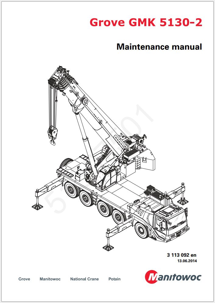 Grove GMK5130-2 Crane Shop Manuals, Diagrams 25 08 2014