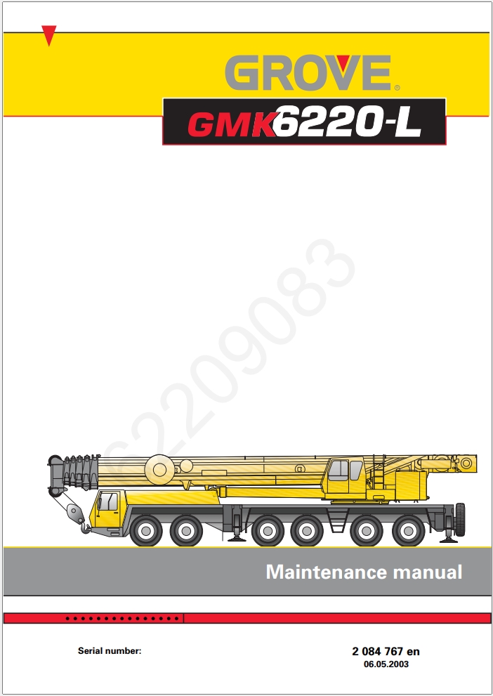 Grove GMK6220L Crane Shop Manuals, Diagrams